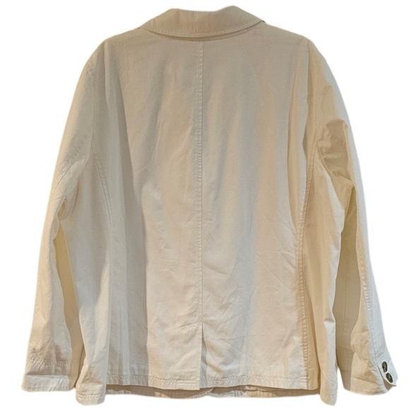 L.L. Bean - Women's White Collared Button  Down Cotton Spring Jacket​​​​​ - Picture 2 of 9